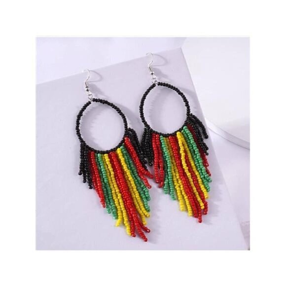 Island Time Fashion Bead Tassel Women's Drop Earrings - Picture 6 of 10